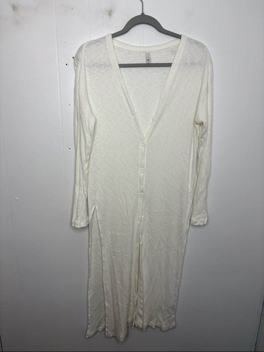 Z Supply Cardigan Womens Medium Split Hem Button Front Duster Longline Light